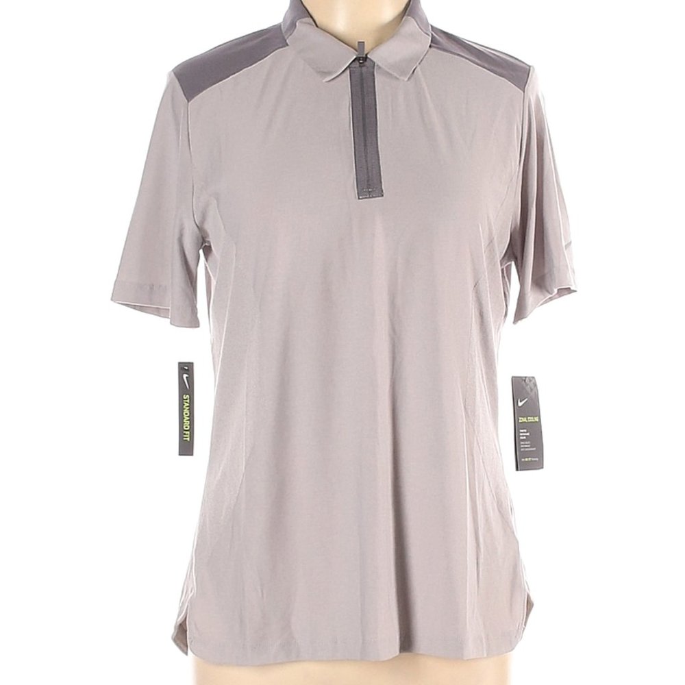 Nike Gray Golf Short Sleeve Nikezonal Cooling Polo